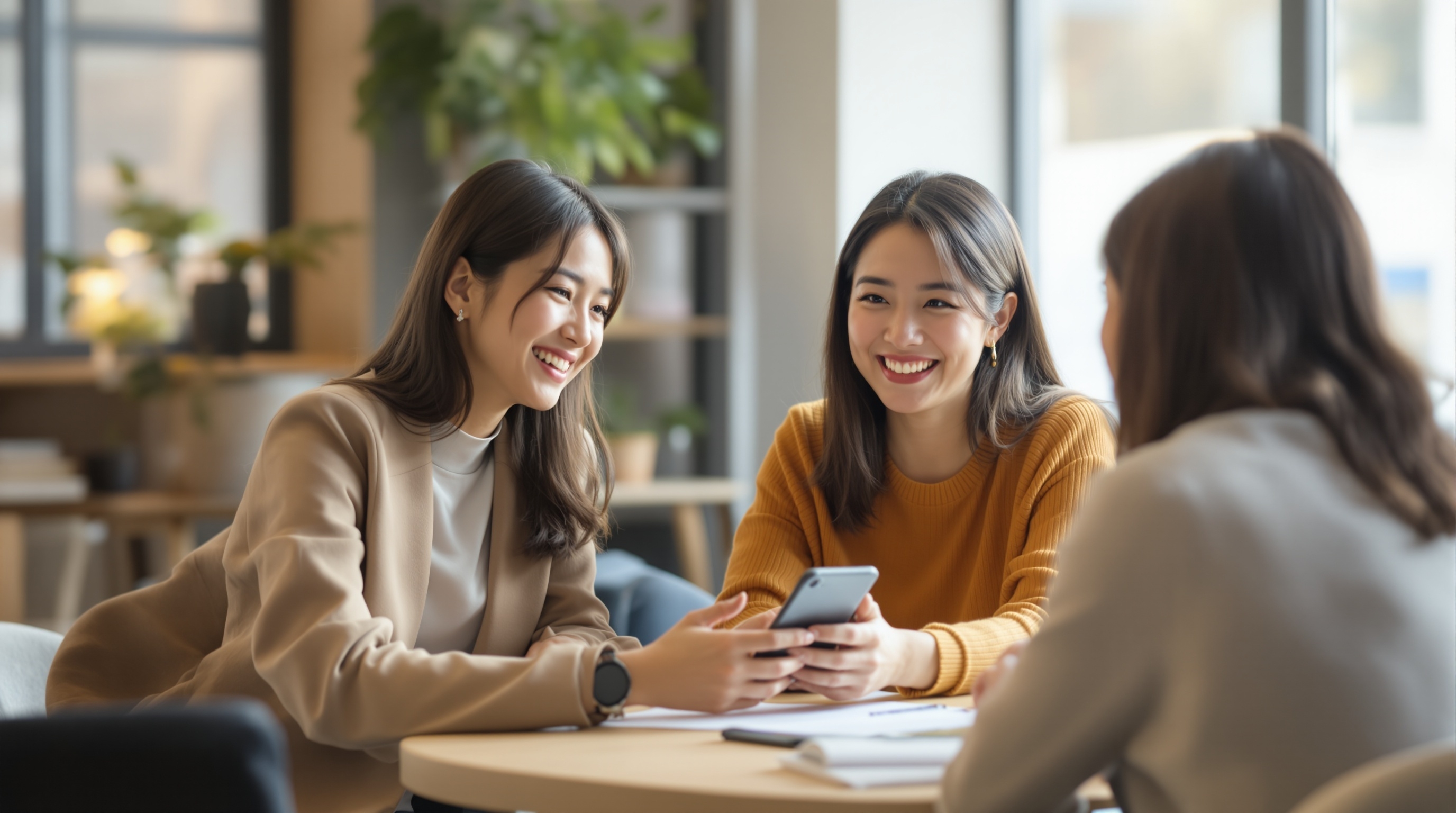 対面での楽しい相談風景